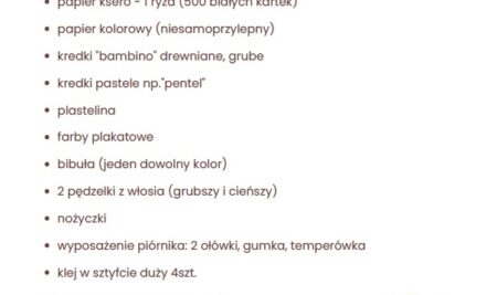 Wyprawka do przedszkola